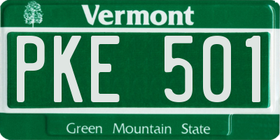 VT license plate PKE501