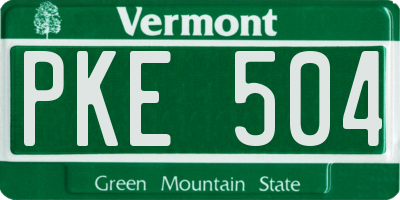 VT license plate PKE504