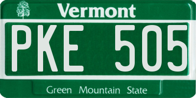 VT license plate PKE505