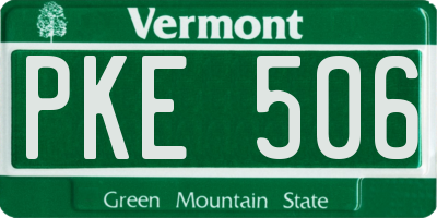 VT license plate PKE506