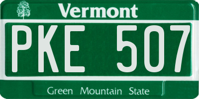 VT license plate PKE507