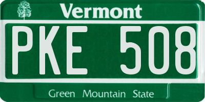 VT license plate PKE508