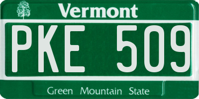 VT license plate PKE509