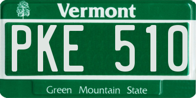 VT license plate PKE510