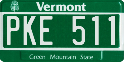 VT license plate PKE511