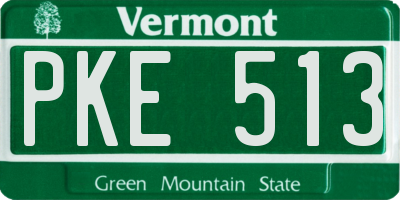 VT license plate PKE513