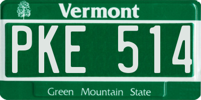 VT license plate PKE514