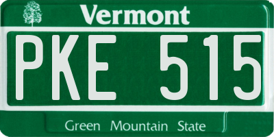 VT license plate PKE515