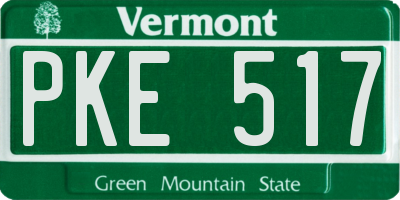 VT license plate PKE517