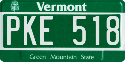 VT license plate PKE518
