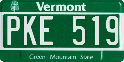VT license plate PKE519