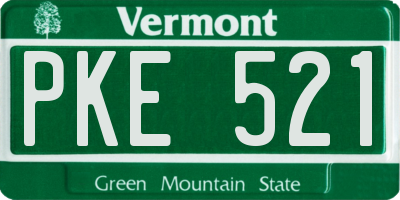 VT license plate PKE521