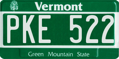 VT license plate PKE522