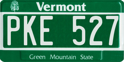 VT license plate PKE527