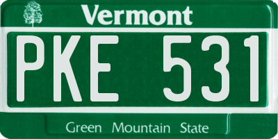 VT license plate PKE531