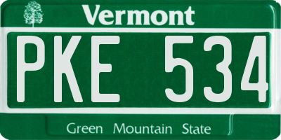 VT license plate PKE534
