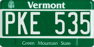 VT license plate PKE535