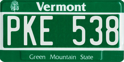 VT license plate PKE538