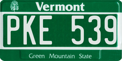 VT license plate PKE539