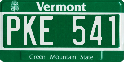 VT license plate PKE541
