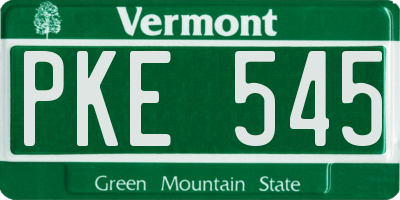 VT license plate PKE545
