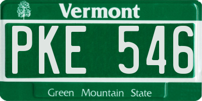 VT license plate PKE546
