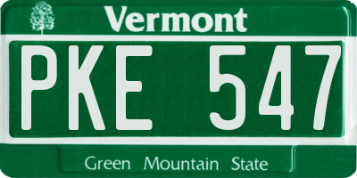 VT license plate PKE547