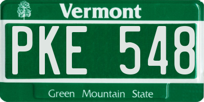 VT license plate PKE548
