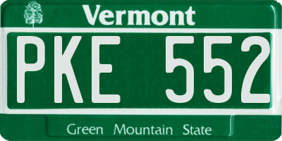 VT license plate PKE552