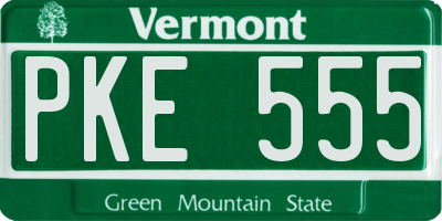 VT license plate PKE555