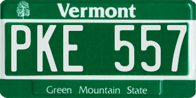 VT license plate PKE557
