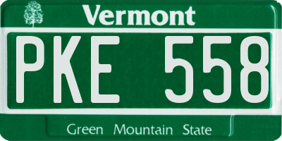 VT license plate PKE558