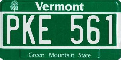 VT license plate PKE561