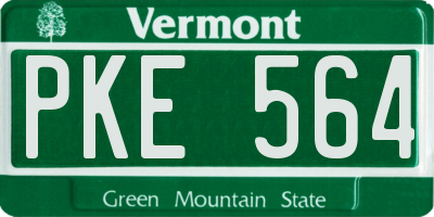 VT license plate PKE564