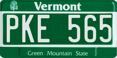 VT license plate PKE565