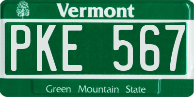 VT license plate PKE567
