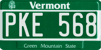 VT license plate PKE568