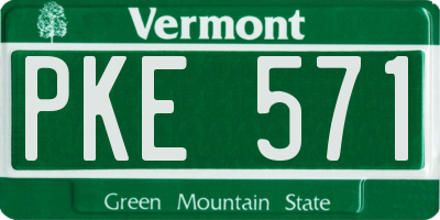 VT license plate PKE571