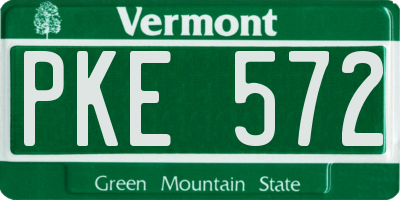 VT license plate PKE572