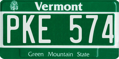 VT license plate PKE574