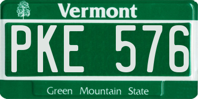VT license plate PKE576