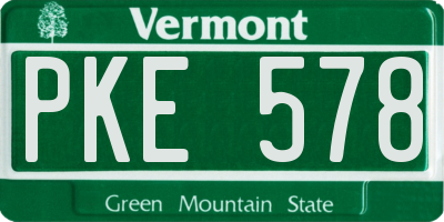 VT license plate PKE578