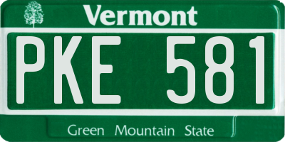 VT license plate PKE581