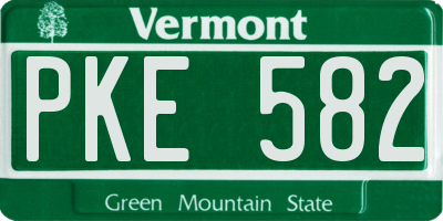 VT license plate PKE582
