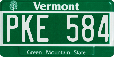 VT license plate PKE584