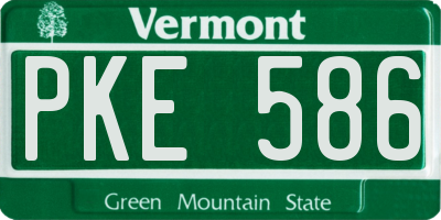 VT license plate PKE586