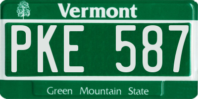 VT license plate PKE587