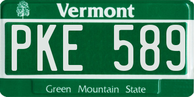 VT license plate PKE589