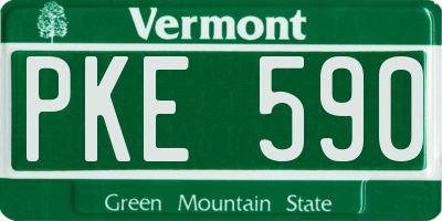 VT license plate PKE590