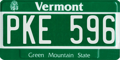 VT license plate PKE596